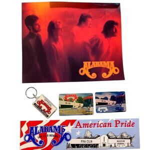 Vintage 1994 Country Music's Alabama Fan Club Premiums - Keychain, Magnet & More